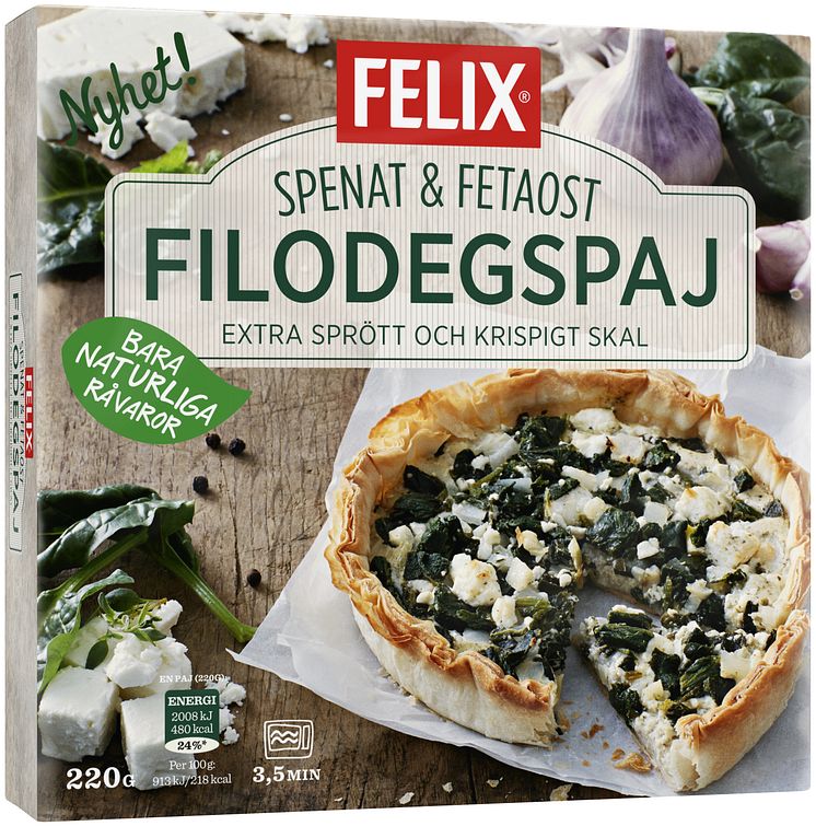 Felix Filodegspaj Spenat & Fetaost
