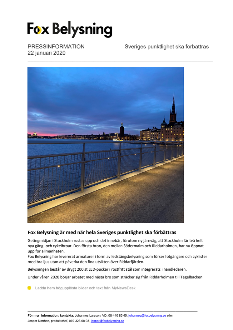 PDF Fox Belysning på Getingmidjan, Stockholm
