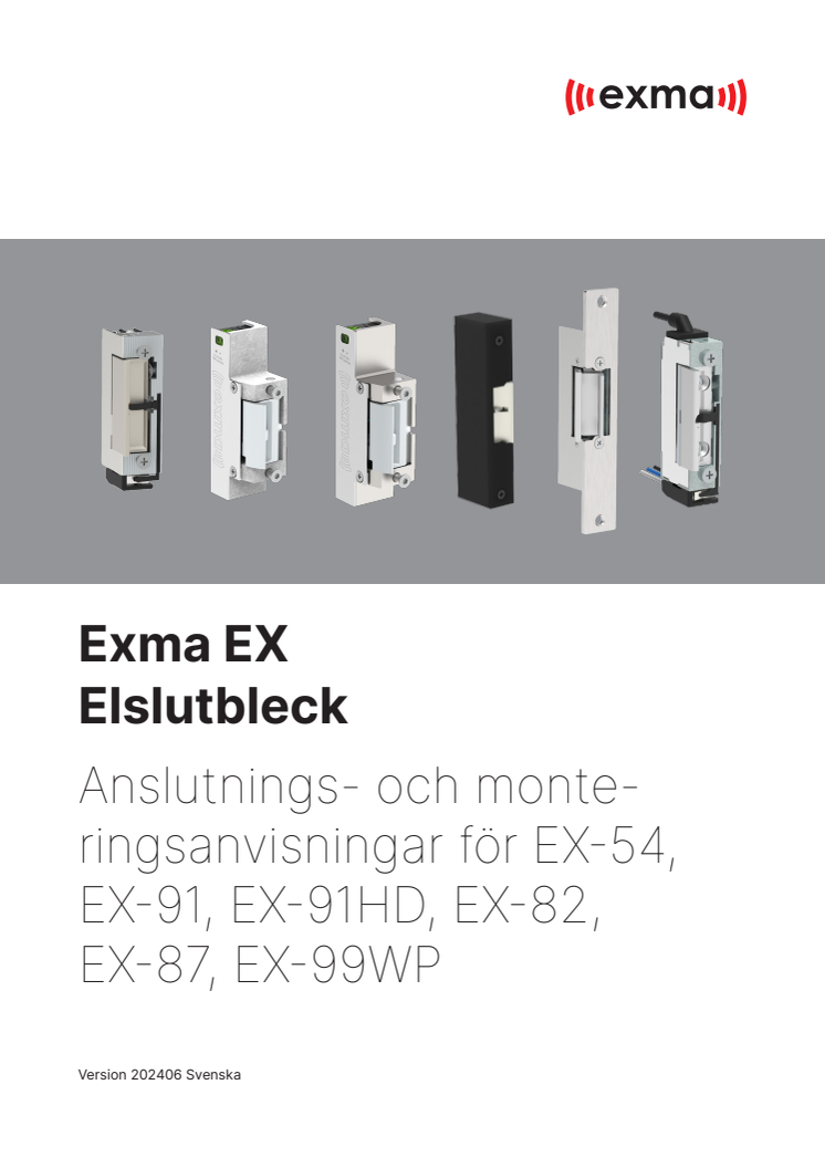 Exma elslutbleck EX Manual sv