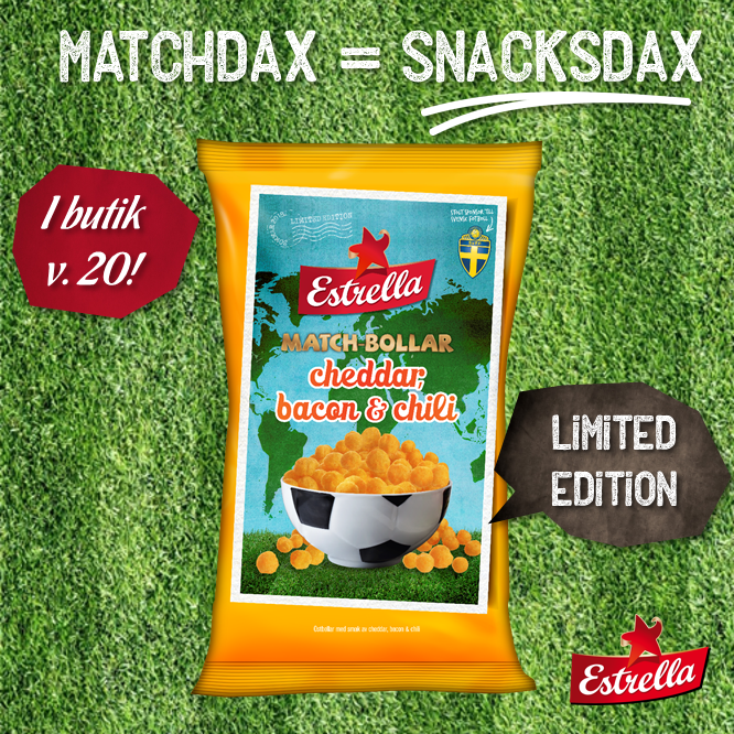 Estrella LTD Matchbollar 2018 Cheddar Bacon och Chili Kvadrat