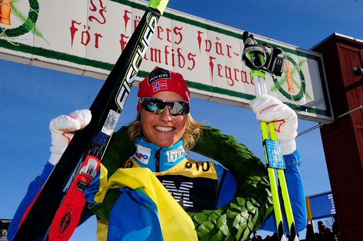 Vibeke Skofterud vann i dag som första norska dam någonsin Vasaloppets damklass.