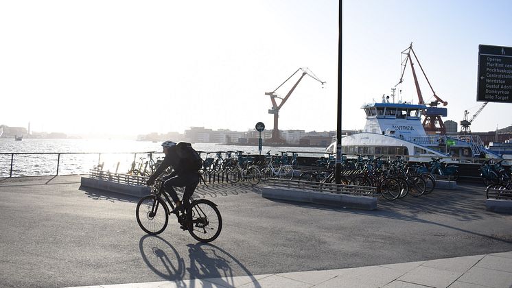 Cyklist vid Stenpiren Bild Göteborgs Stad