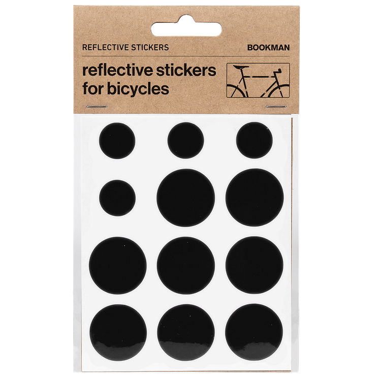 Reflekterande klisterlappar svarta runda förpackning