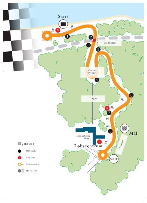 Kort over banen ved Munkebjerg Hillclimb 2015