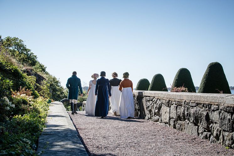 Jane Austen i slottsträdgården