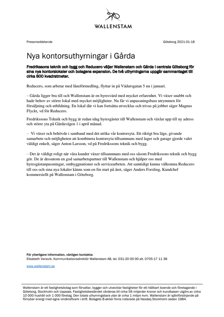 Nya kontorsuthyrningar i Gårda 