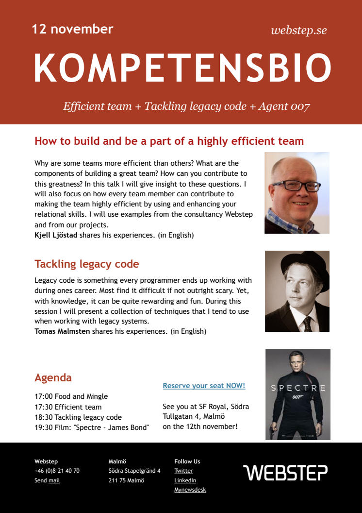 KOMPETENSBIO - Efficient team + Tackling legacy code + Agent 007
