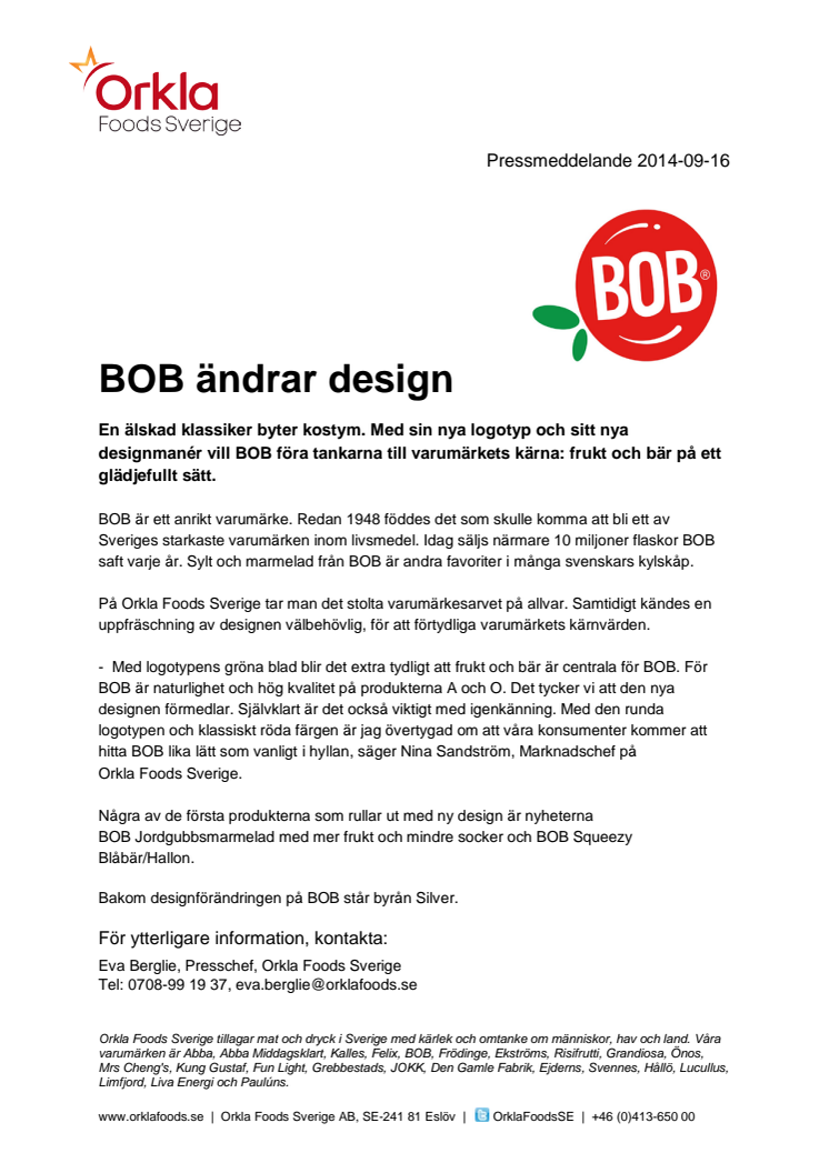 BOB ändrar design