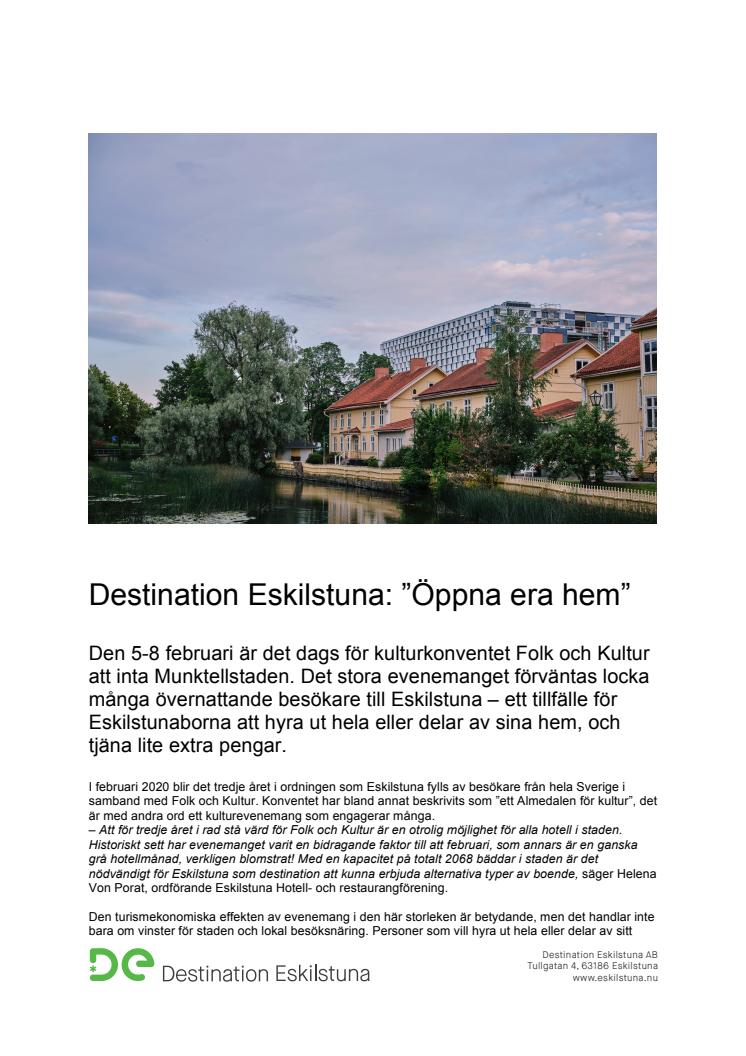 Destination Eskilstuna: ”Öppna era hem”