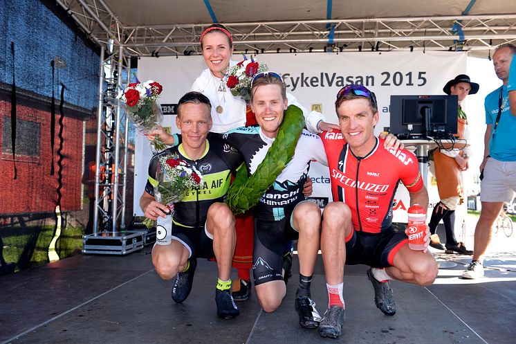 De tre bästa herrarrna i Cykelvasan 2015