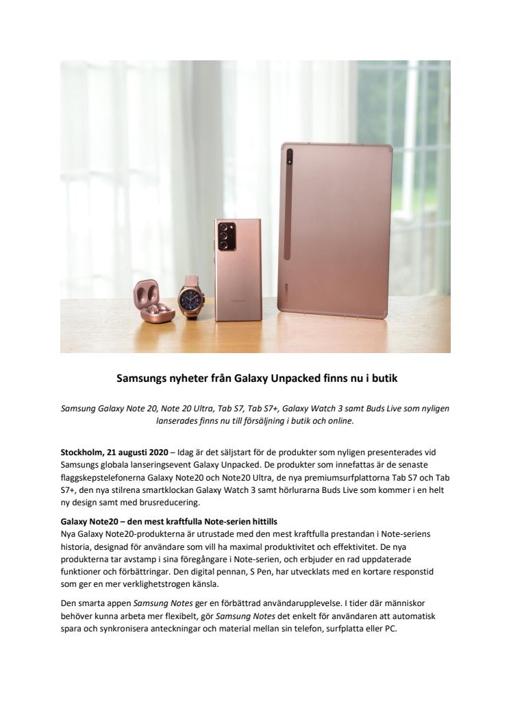 Samsungs nyheter från Galaxy Unpacked finns nu i butik