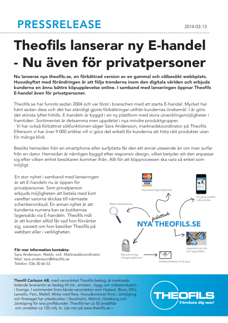 Theofils lanserar ny E-handel  - Nu även för privatpersoner