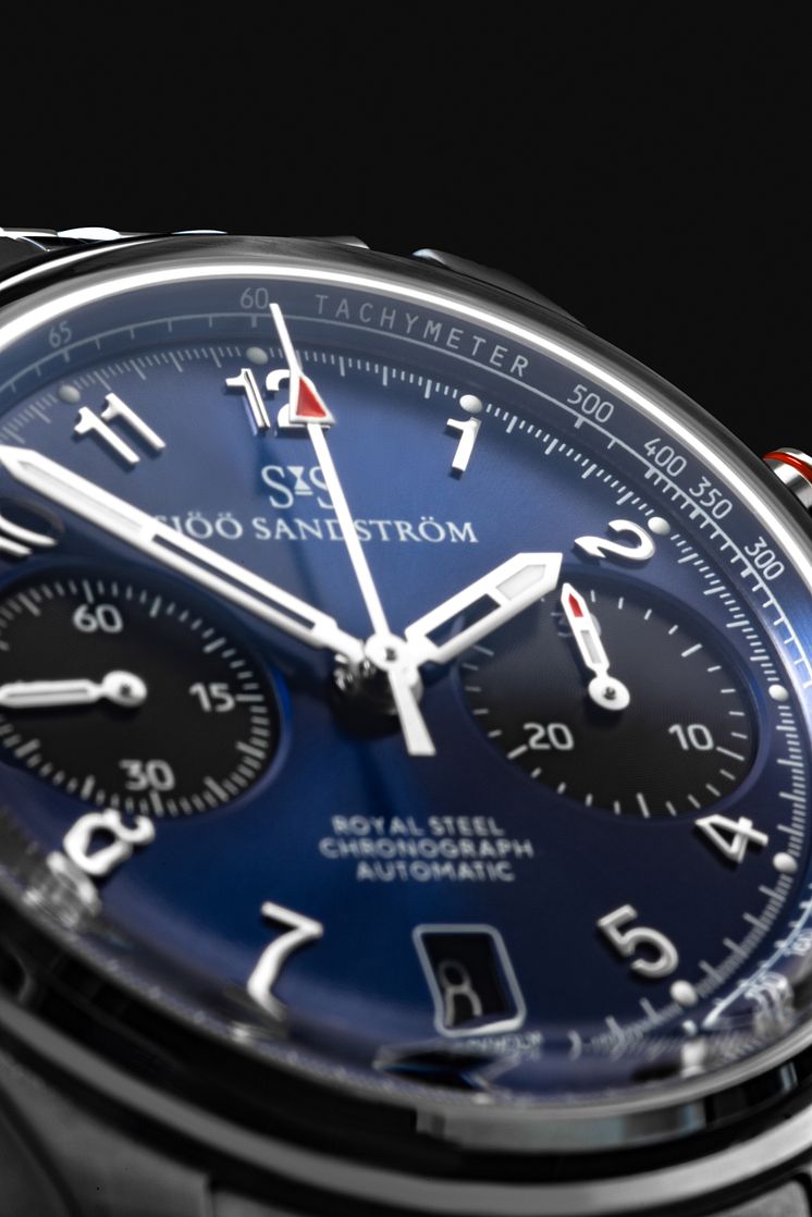 Royal Steel Chronograph 40mm Close up - Sjöö Sandström.jpg
