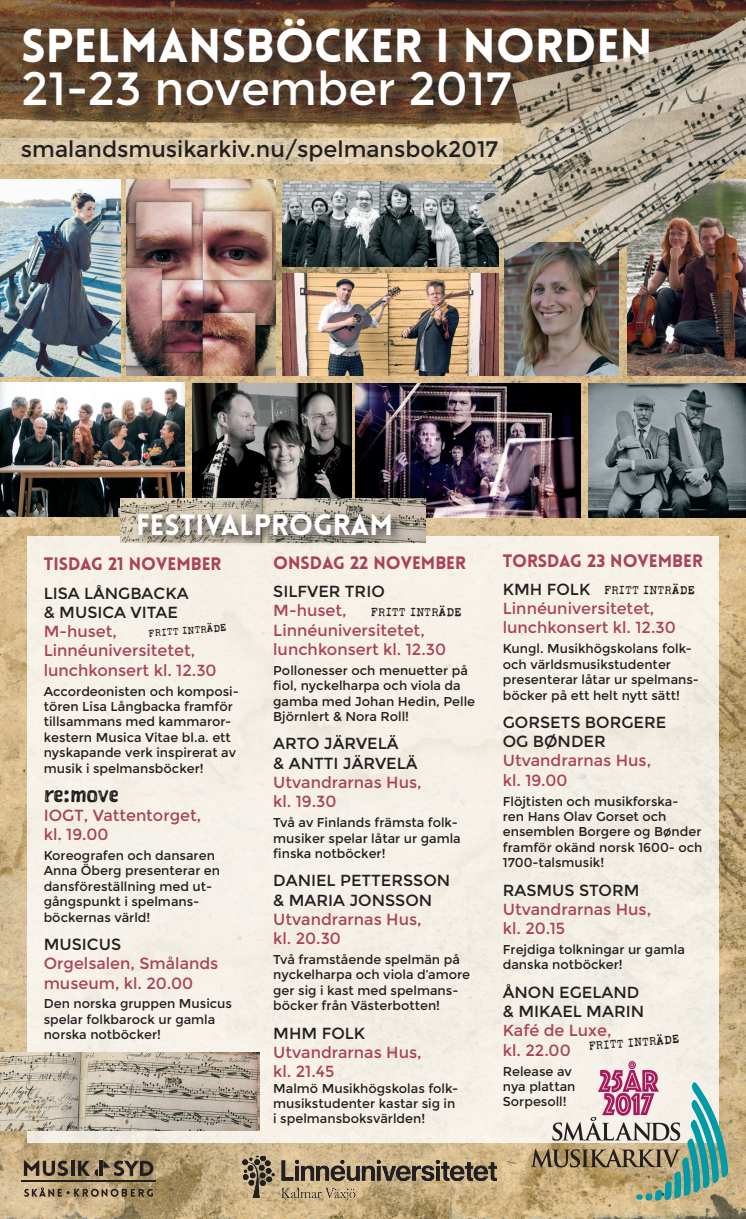 Spelmansböcker i Norden – konferens och festival i Växjö 21–23 november 