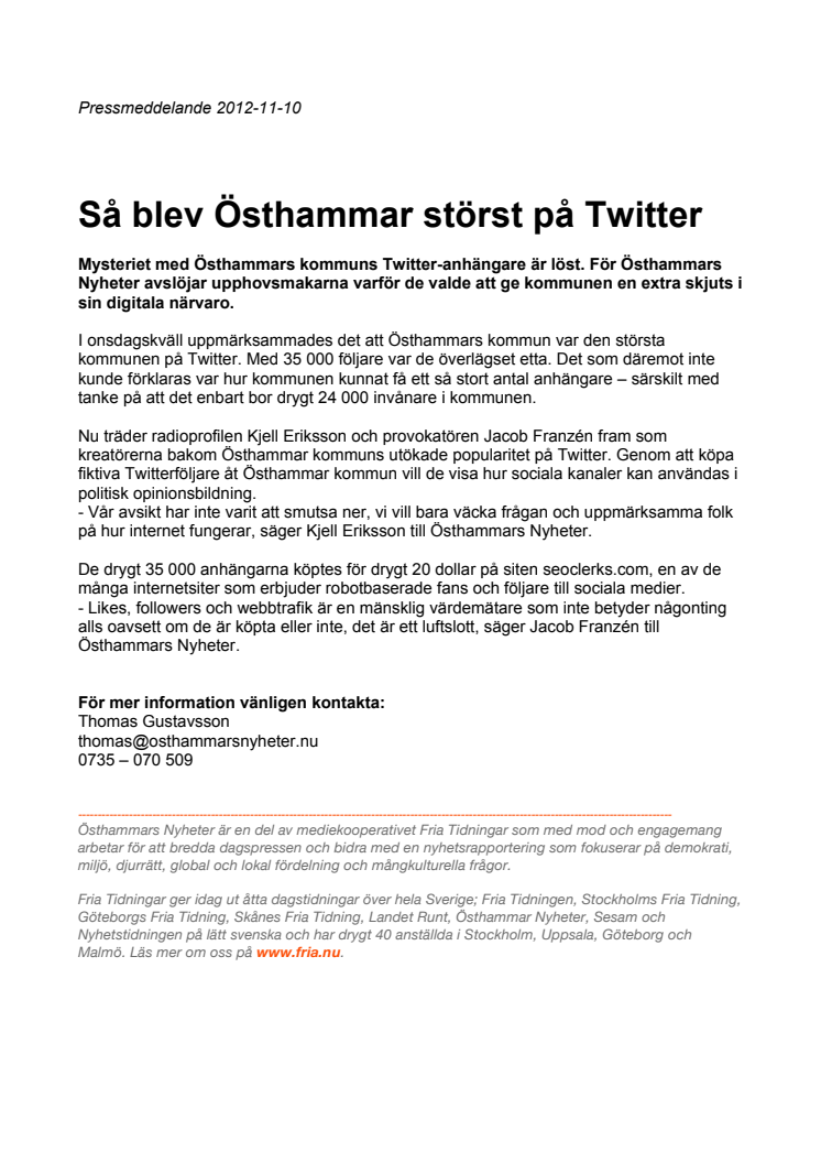 Så blev Östhammar störst på Twitter