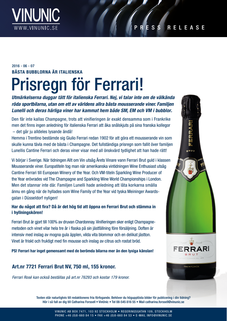 Prisregn för Ferrari!