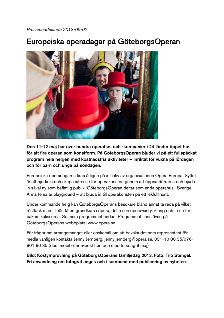 Europeiska operadagar på GöteborgsOperan 