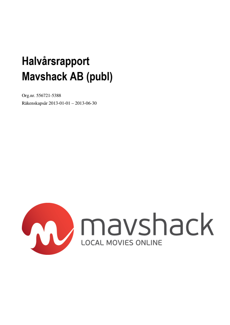 Halvårsrapport 2013