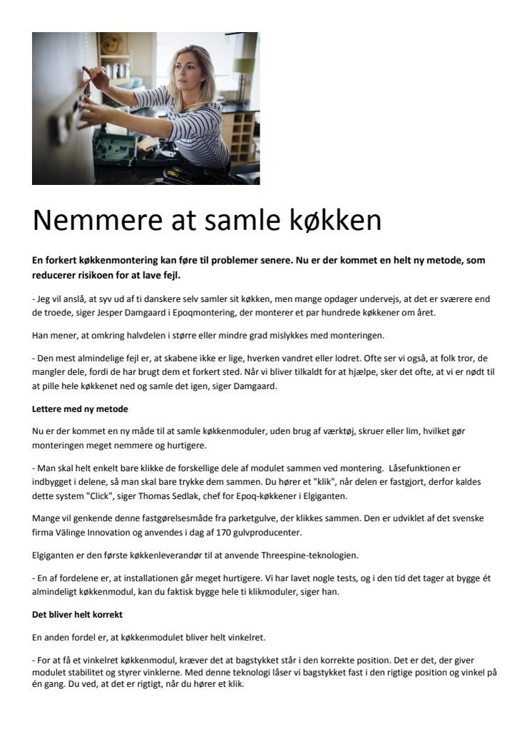 Nu bliver det nemmere at samle køkken (se video)