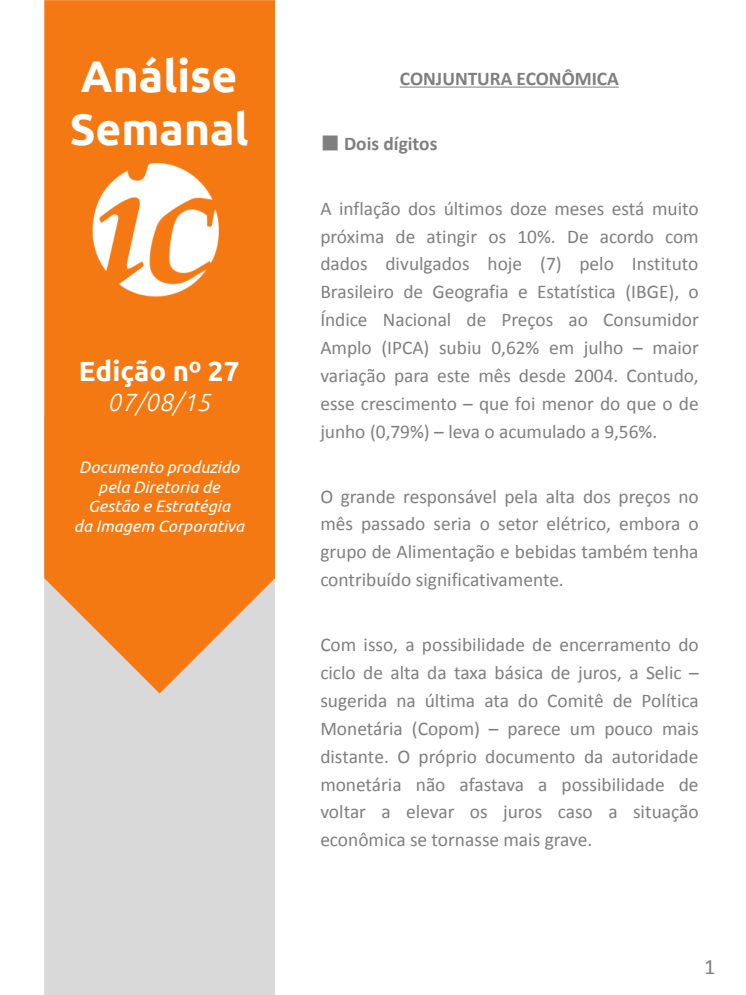 Análise Semanal IC - 07.08.2015