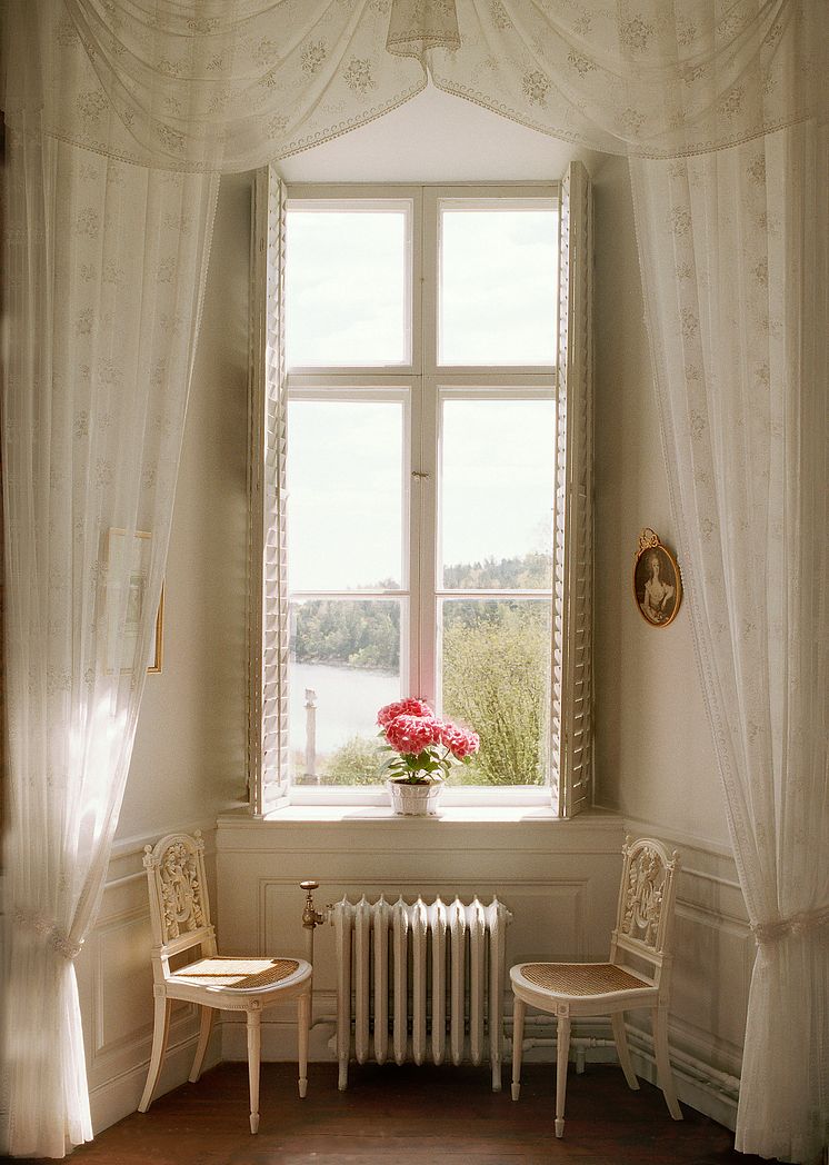 Tyresö slott, interiör fönster, foto Peter Segemark, Nordiska museet