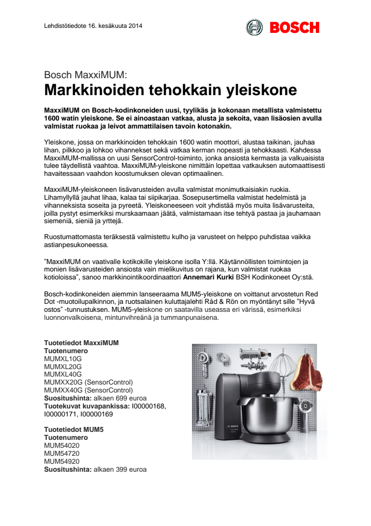 Bosch MaxxiMUM: Markkinoiden tehokkain yleiskone