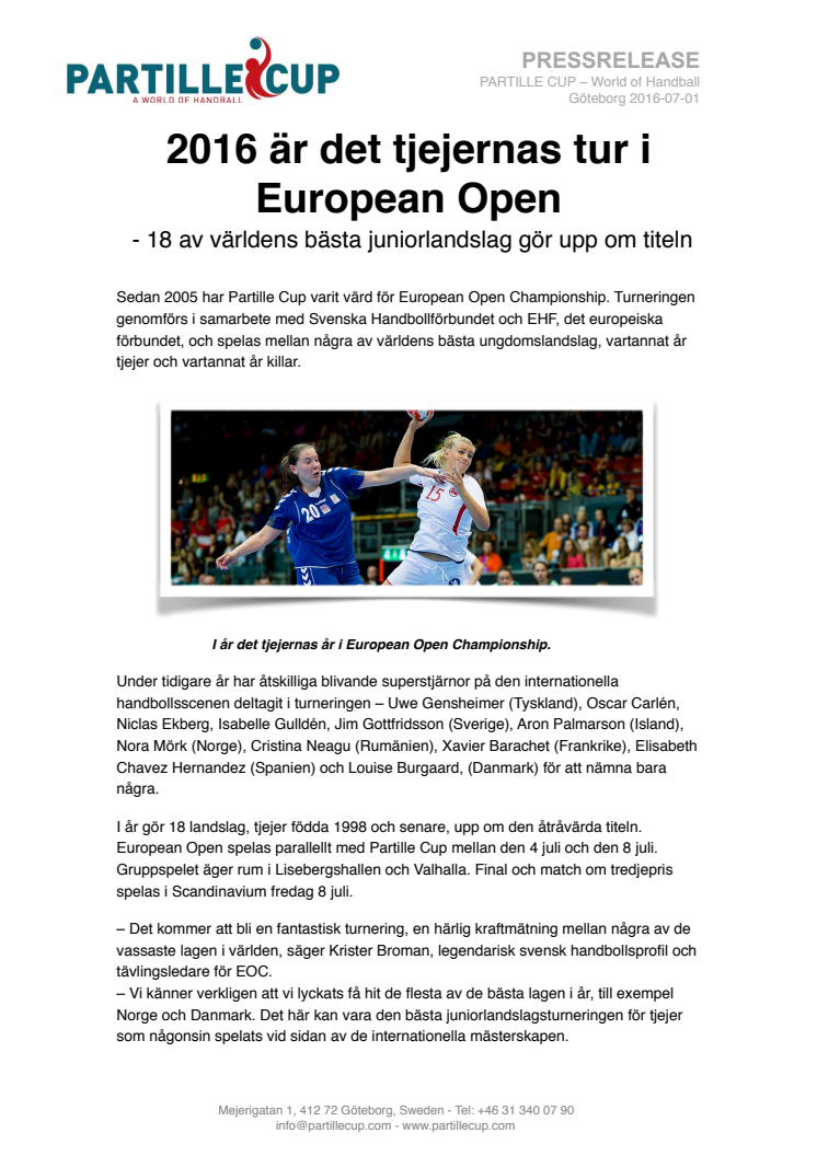 18  juniorlandslag gör upp i European Open