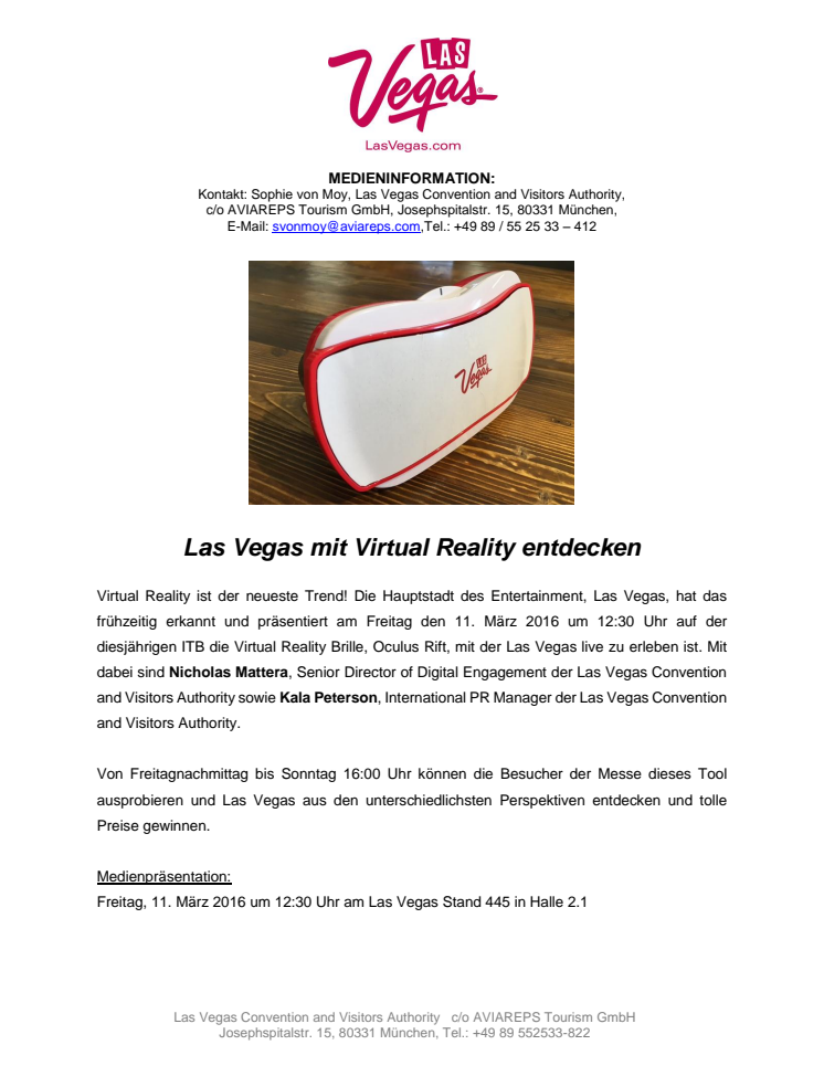 Las Vegas mit Virtual Reality entdecken
