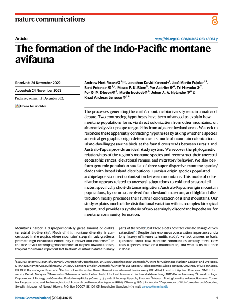 The formation of the Indo-Pacific montane avifauna.pdf