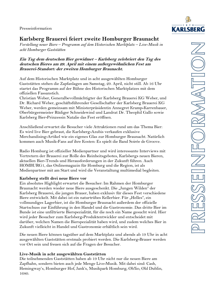 Pressemitteilung Homburger Braunacht 2017