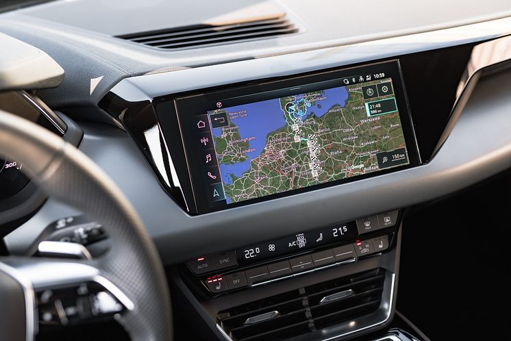 Audi e-tron ruteplanlægger kort over turplan