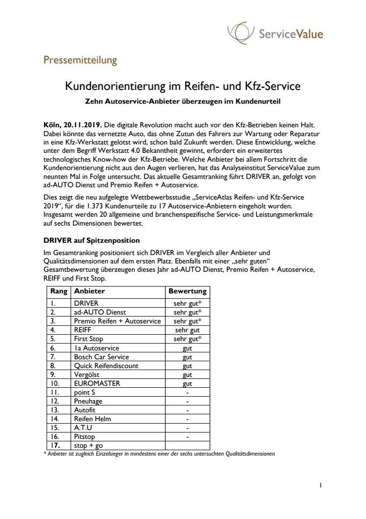 Kundenorientierung im Reifen- und Kfz-Service 