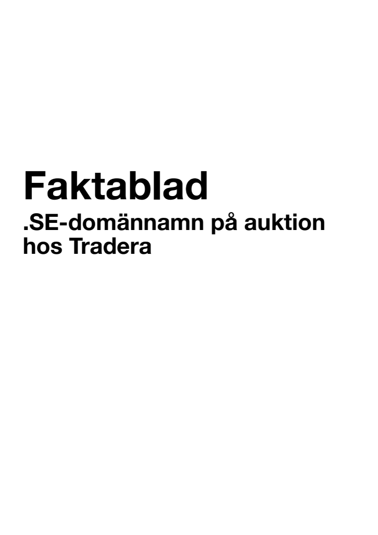 Faktablad .SE auktioner