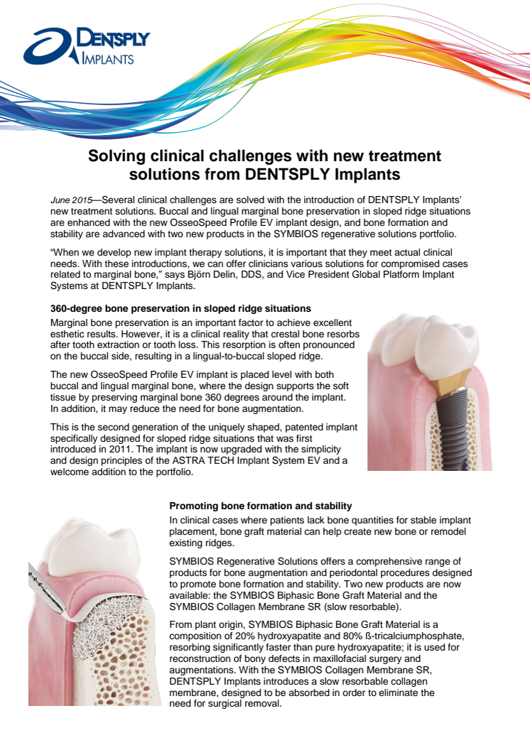 Solving clinical challenges with new treatment solutions from DENTSPLY Implants 