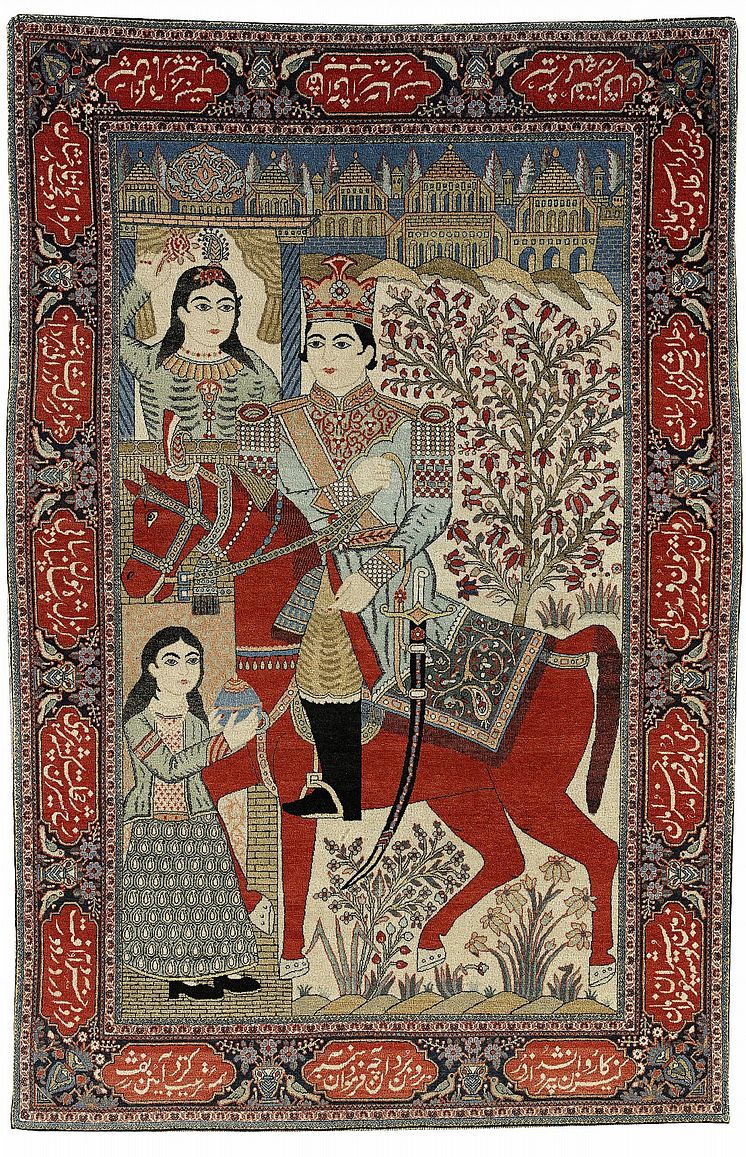 2334. Kashan Mohtasham, antik, figural Khosrow & Shirin Utrop: 25 000-30 000 SEK