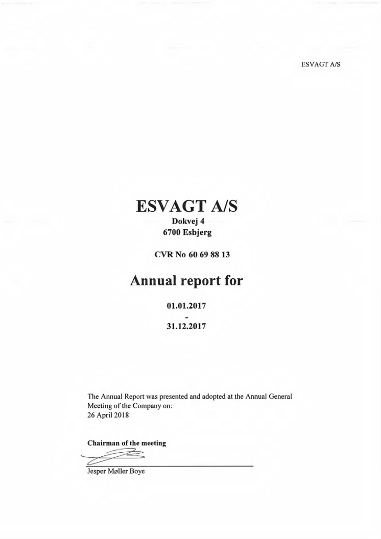 ESVAGT Annual Report 2017