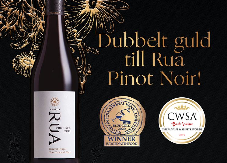 Guldvinnare! RUA PINOT NOIR från AKARUA, Nya Zeeland