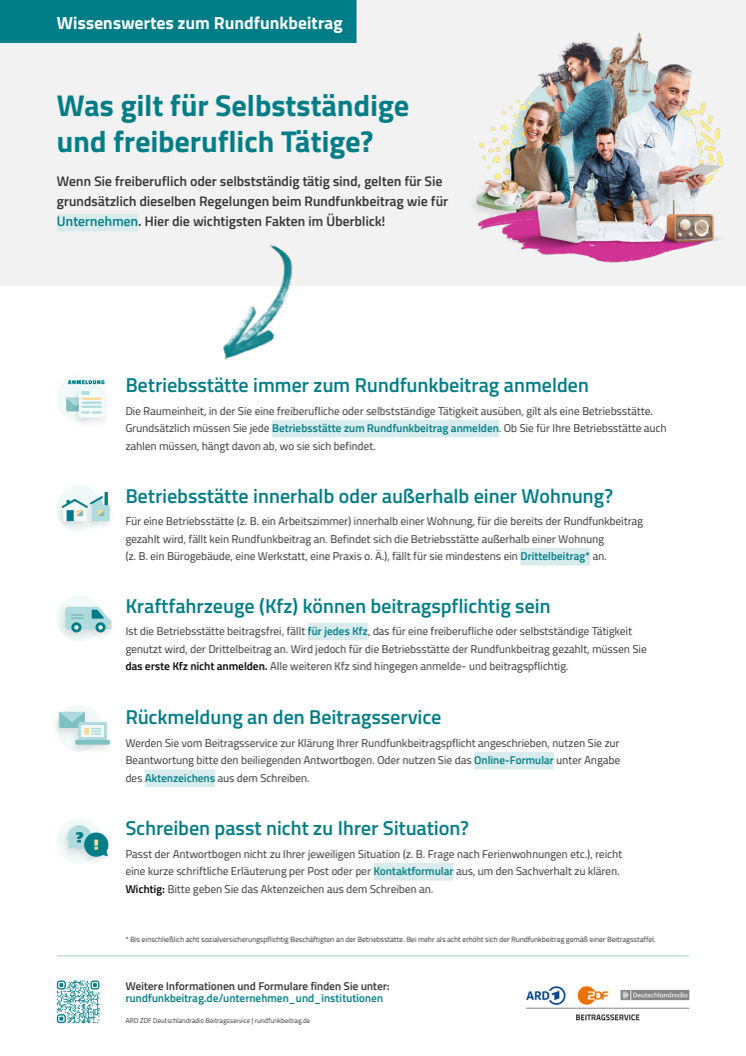 Factsheet Selbstständige und freiberuflich Tätige
