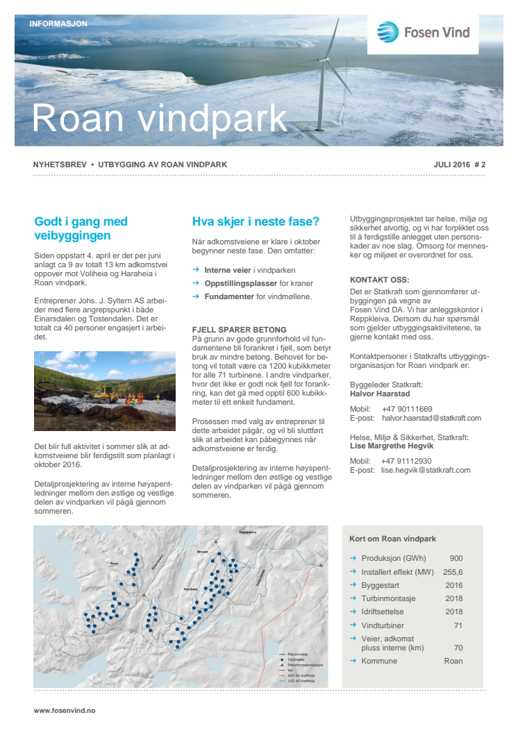 Nyhetsbrev Roan vindpark #2-2016