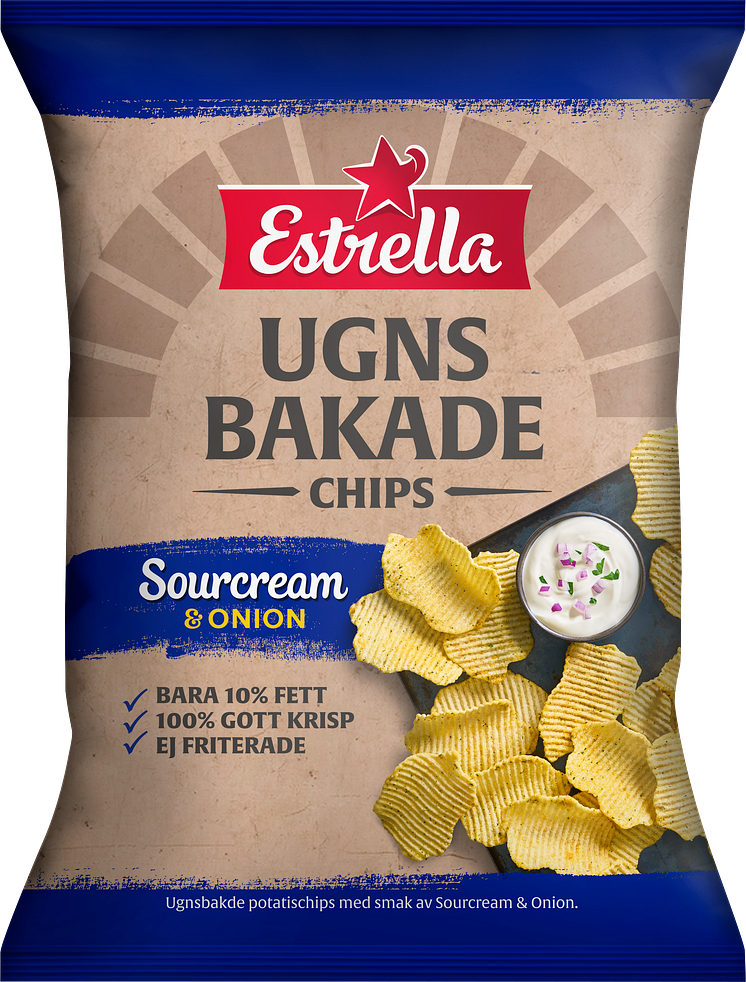 Ugnsbakade Chips Sourcream & Onion 125g