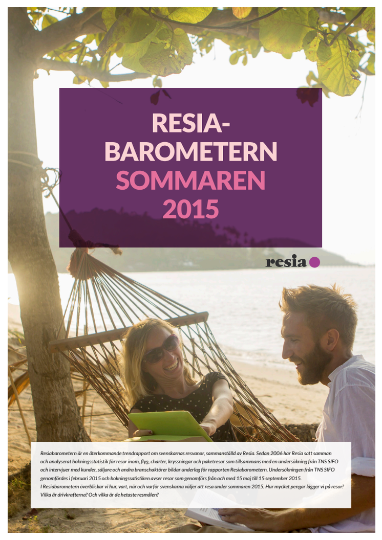 Resiabarometern: Så reser svenskarna i sommar 