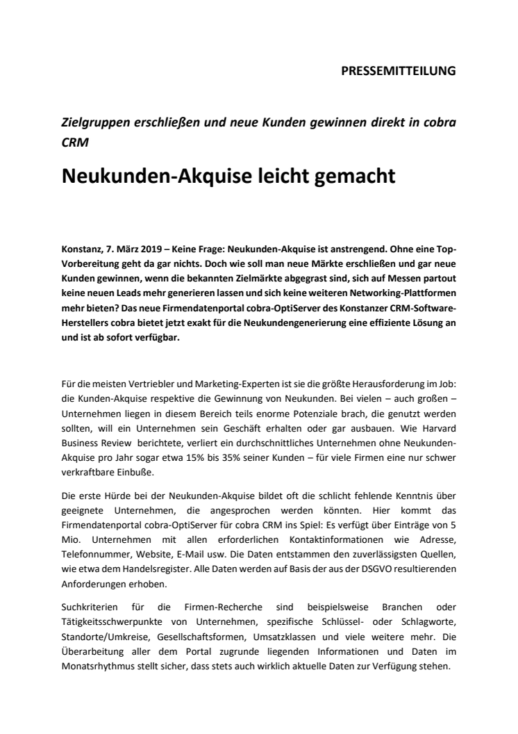 Neukunden-Akquise leicht gemacht