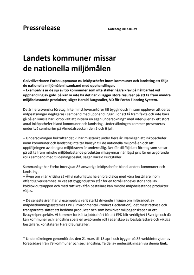 Landets kommuner missar de nationella miljömålen