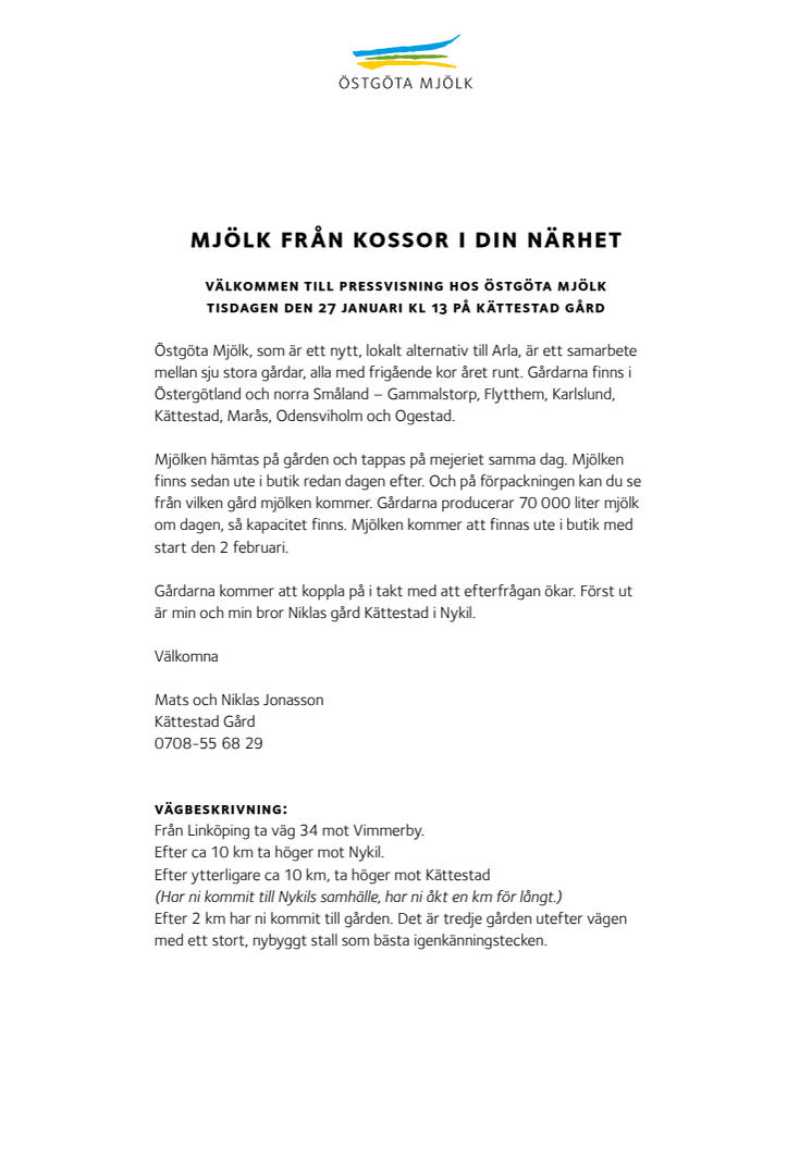 Mjölk från kossor i din närhet