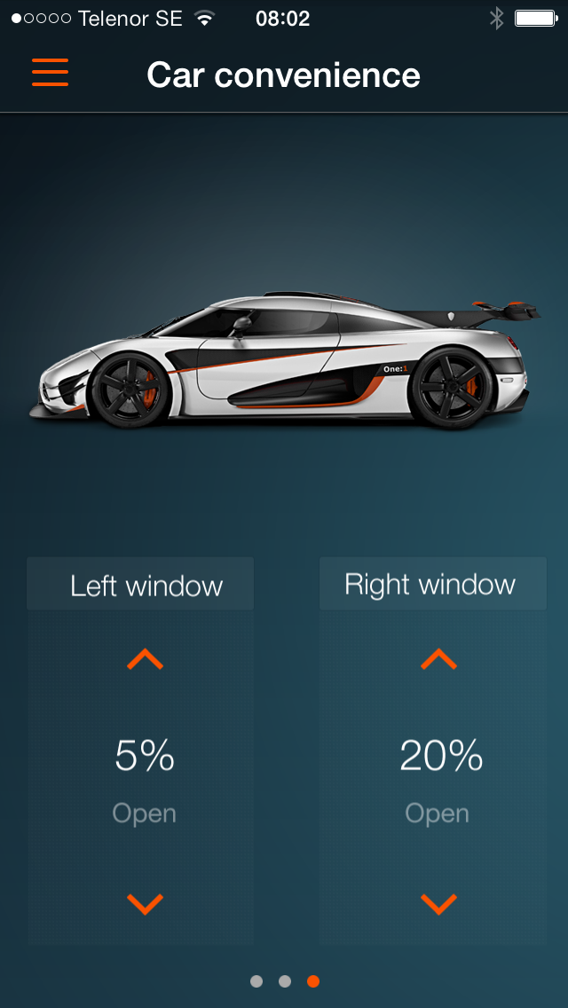 Koenigsegg One:1 app Car Convenience