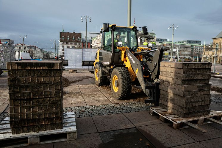 Volvo L25 Electric på Drottningtorget i Göteborg