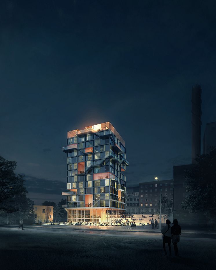 Förslag studentbostäder, KTH, Stockholm: ByggVesta och Utopia 