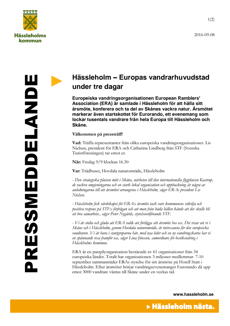 Hässleholm – Europas vandrarhuvudstad under tre dagar