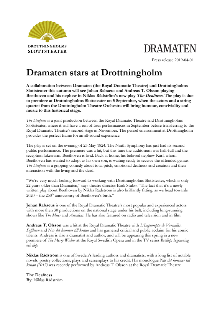 Dramaten stars at Drottningholm 