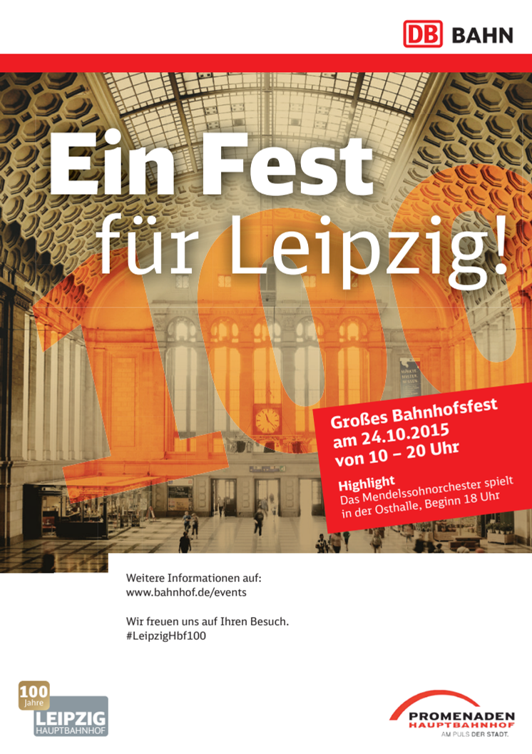 100 Jahre Leipziger Hauptbahnhof – am 24. Oktober 2015 wird gefeiert